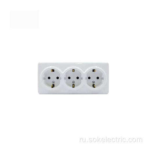 Горячая распродажа Triple Schuko Socket Простота установки